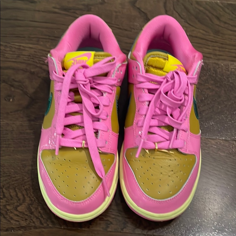 Pink, Green and Brown Nike Sneakers